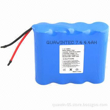 Battery Pack, 2.5A, 18650 Battery Pack/7.4V DC/4.4Ah Li-ion